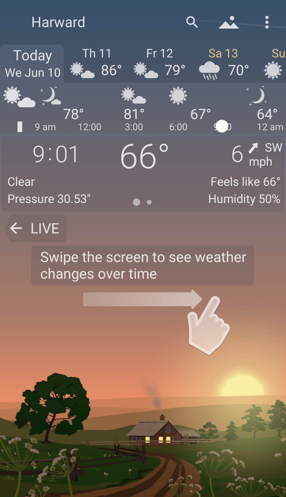 Android application Awesome weather YoWindow screenshort