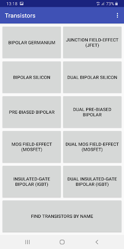 Android application Transistors directory screenshort