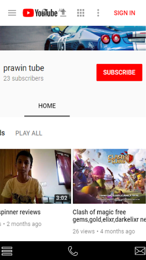Android application Prawintube screenshort