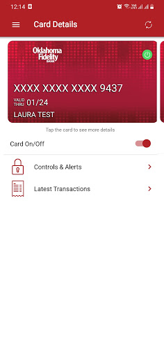 Android application My OKFidelity Card screenshort