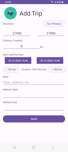 MILO - Mileage Logger Screen 3