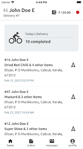 Eziday Delivery Screen 3