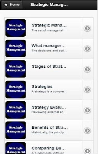 Android application Strategic management screenshort