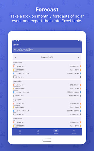 Screenshot of SolCalc - Solar Calculator