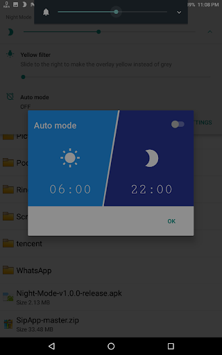 Android application Night Mode - Soothe your eyes screenshort