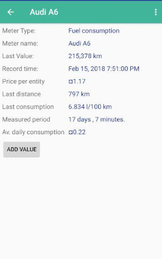 Notice meter values: Electrici Screen 3