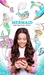 Mermaid Coloring Page Glitter Unknown