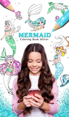 Mermaid Coloring Page Glitterのおすすめ画像1