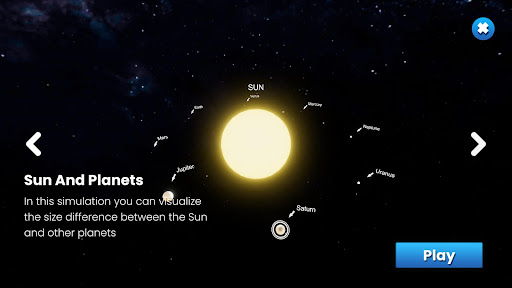 Solar System Simulation Screen 3