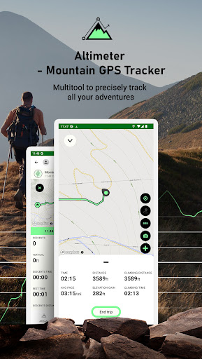 Android application Altimeter Mountain GPS Tracker screenshort