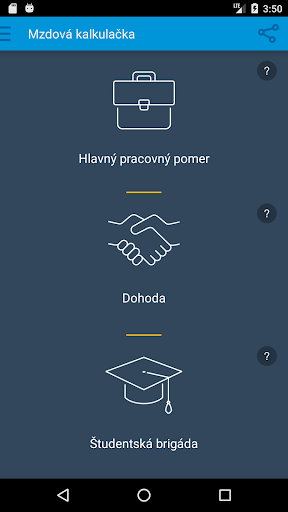 Android application KROS Mzdová kalkulačka screenshort