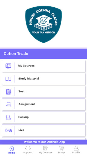 Android application Nikunj Goenka Classes screenshort