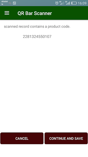 Barcode QR Scanner & Generator Screen 2
