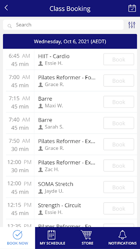 Android application Soma Health Club screenshort