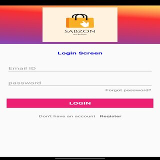 Android application sabzon screenshort
