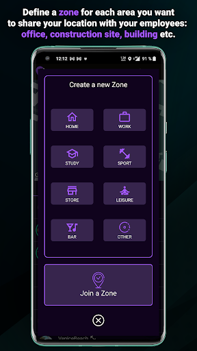 AT-ZONE. Time tracking via GPS Screen 2