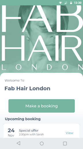 Android application Fab Hair London screenshort