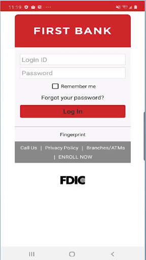 Android application First Bank Digital Banking screenshort
