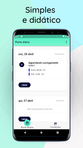 Android application Parte Diária screenshort