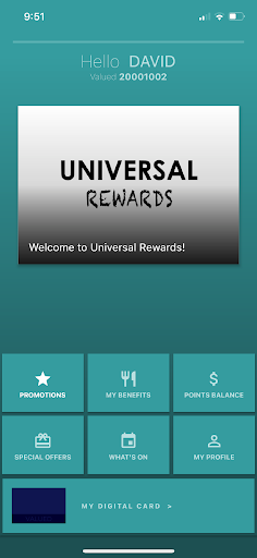 Android application Universal Rewards screenshort