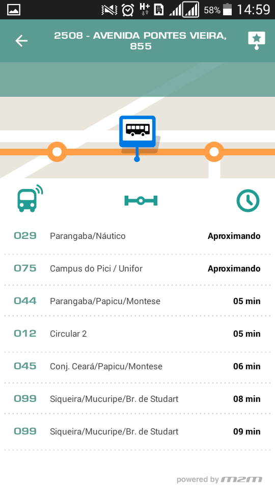 Android application Meu Ônibus Fortaleza screenshort