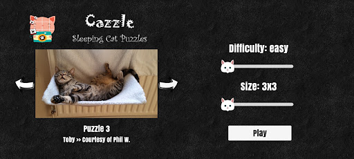 Android application Cazzle - Sleeping Cat Puzzles screenshort
