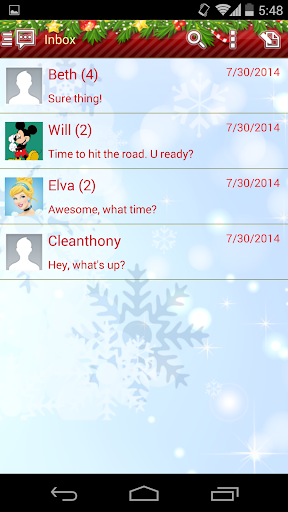 Android application Handcent 6 Skin XMas 2012 screenshort