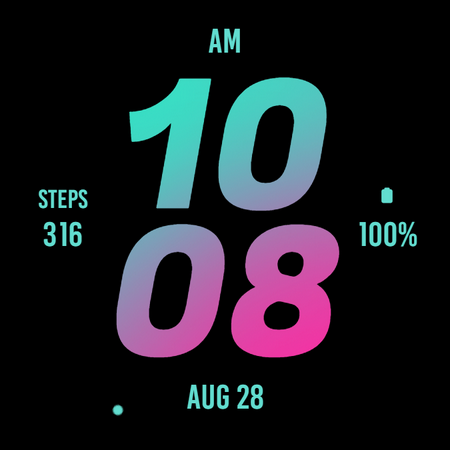Tosca Pink Bold Watch Face screenshot 3