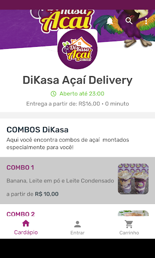 DiKasa Açaí Delivery Screen 2
