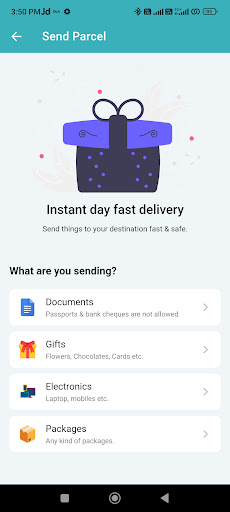 Android application CityPickup screenshort