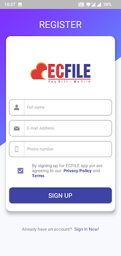 Ecfile Screen 2