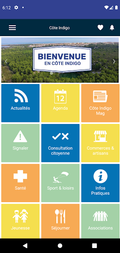 Android application Côte Indigo screenshort