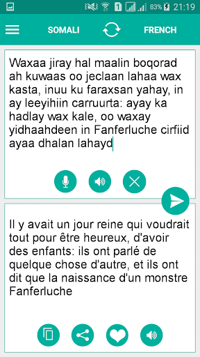 Somali French Translator Screen 2