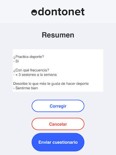 Android application Odontonet CuestionariosApp screenshort