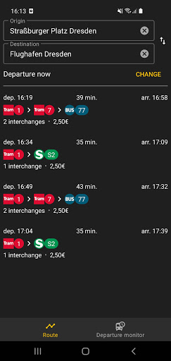 Dresden Fahrplanauskunft Screen 2