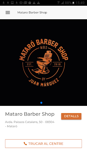 Android application Mataró Barber Shop screenshort