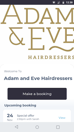 Android application Adam and Eve Hairdressers screenshort