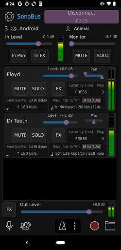 Android application SonoBus screenshort