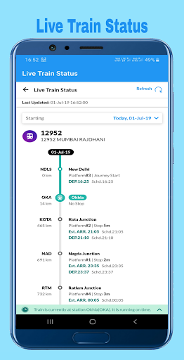 Train Enquiry Live Train PNR Screen 2