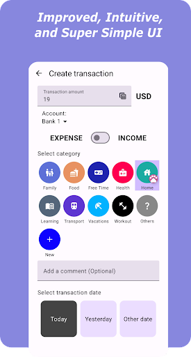 Budget Drawer: Expense Control Screen 2
