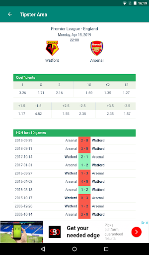 Football matches TipsterArea