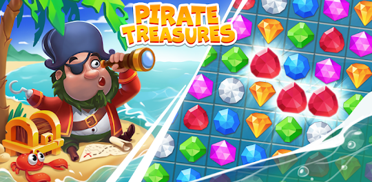 Pirate Treasures - 3 매치 게임 퍼즐