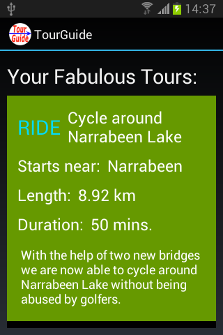 Android application TourGuide screenshort