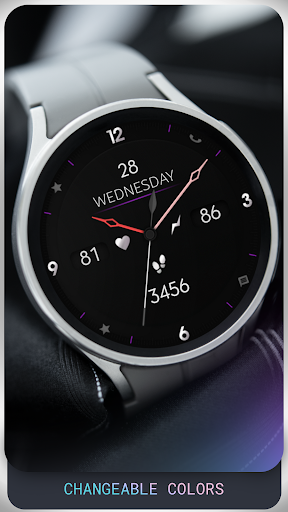 Minimal Black v9 Watch Face screenshot 3