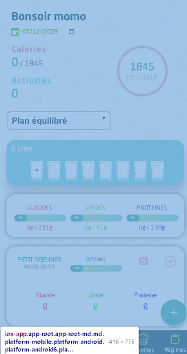 Android application HEALTHYPRO screenshort