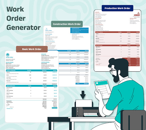 Android application Work Order Generator screenshort