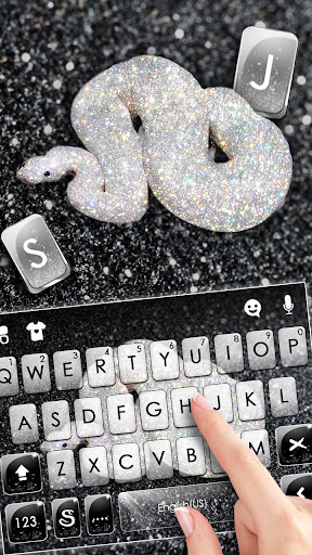 Glitter Silver Snake Keyboard Screen 2