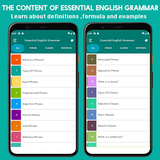 Android application Essential English Grammar screenshort