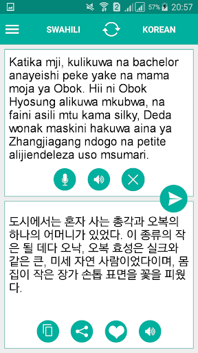 Swahili Korean Translator Screen 2