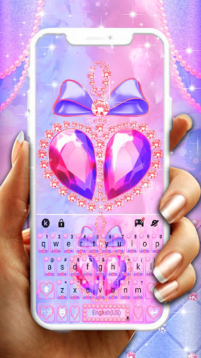 Android application Pink Diamond Bowknot Keyboard screenshort
